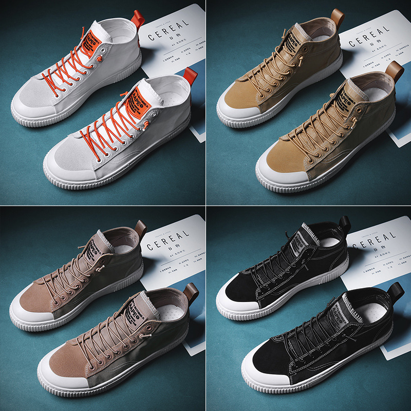 Canvas flat white shoes Gao Bang shoes