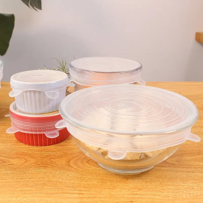 The 6-piece Set of Multi-functional Silicone Lid Can Be