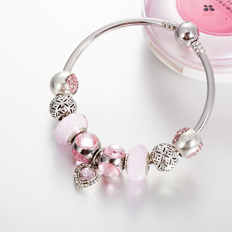 DIY peach heart pendant ladies bracelet