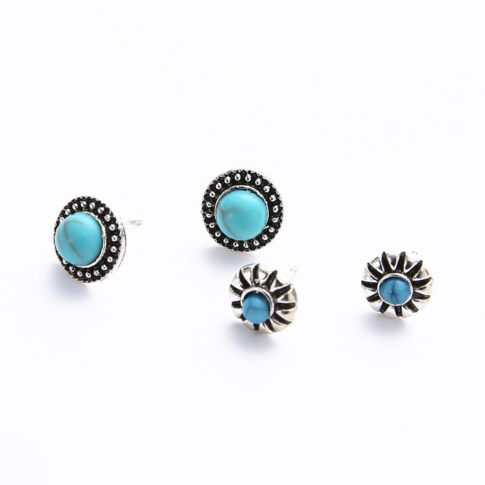 Turquoise Geometric Stud Earrings