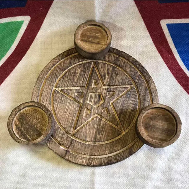 Pentagram wooden candle holder Photo Color - Shop at LoveMi