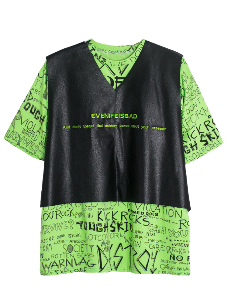 Short sleeve letter print T-shirt