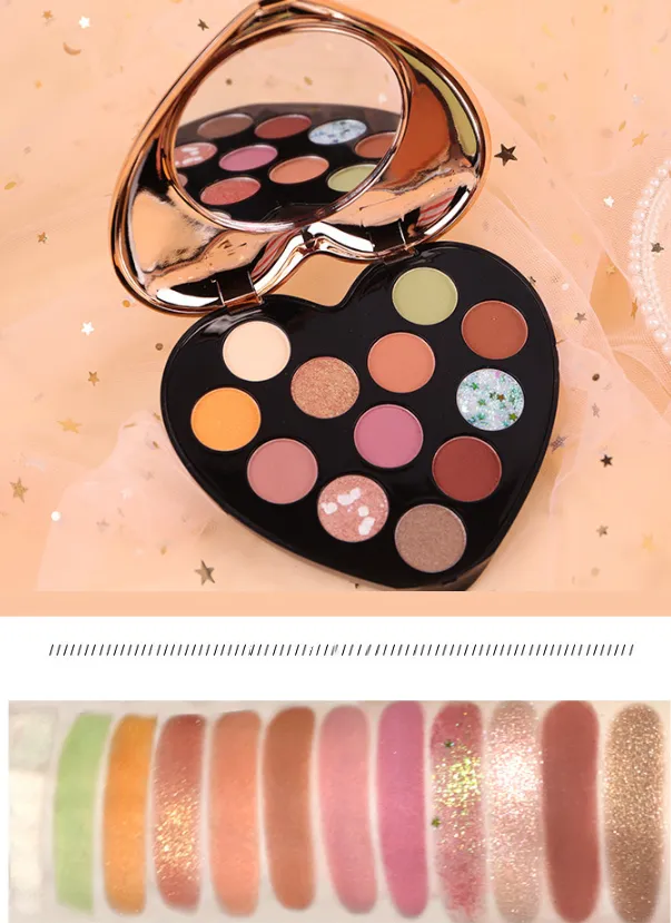 Heart Shaped 12 Color Eyeshadow Palette 3Style - Shop at LoveMi