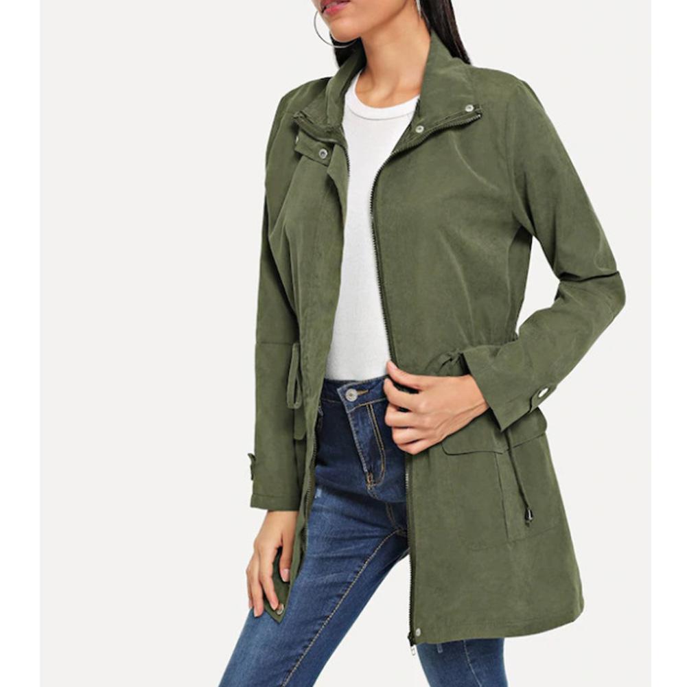 Solid color trench coat