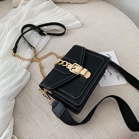 Wild Contrast Crossbody Bag - Black