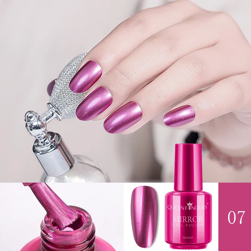 Mirror Nail Polish - Rose Red3Pcs