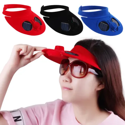 Solar Cap with Rechargeable Storage Cap Switch Fan Cap