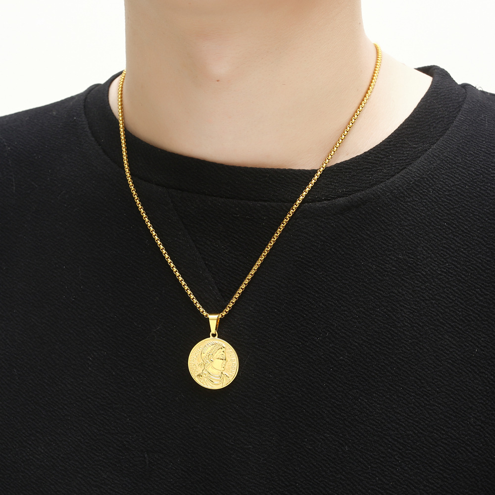 Retro Round Card Pendant