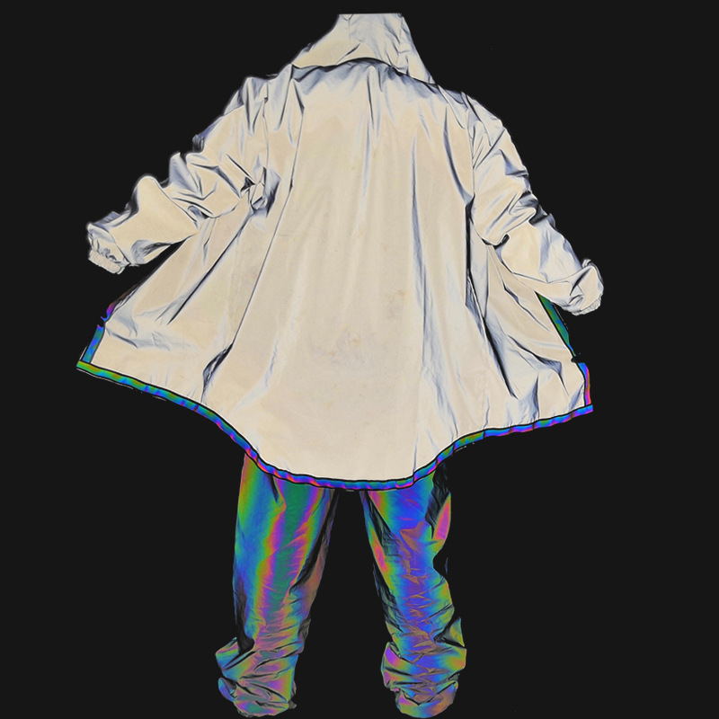 Men Jacket Hip Hop Windbreaker  Reflective Jacket