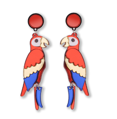 Parrot Earrings Organic Acrylic Earrings