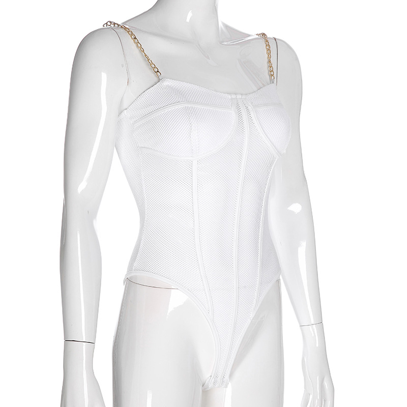 Grid Chain Sling Bottoming Shirt