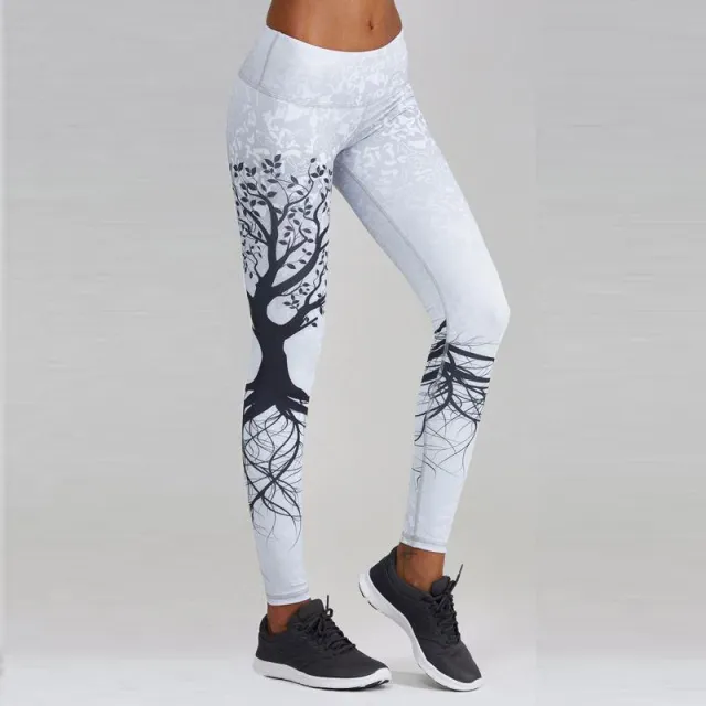 Women's Leggings Digital Print Pants Trousers Stretch Pants White - Shop at LoveMi