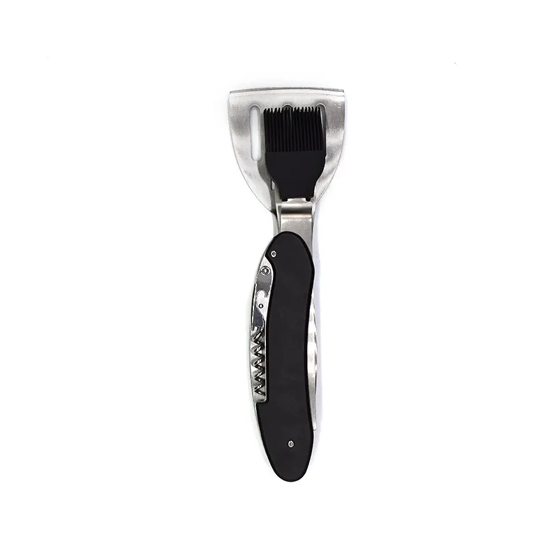5-In-1 BBQ Grilling Multi Tool Barbecue Grill Accessories - Black