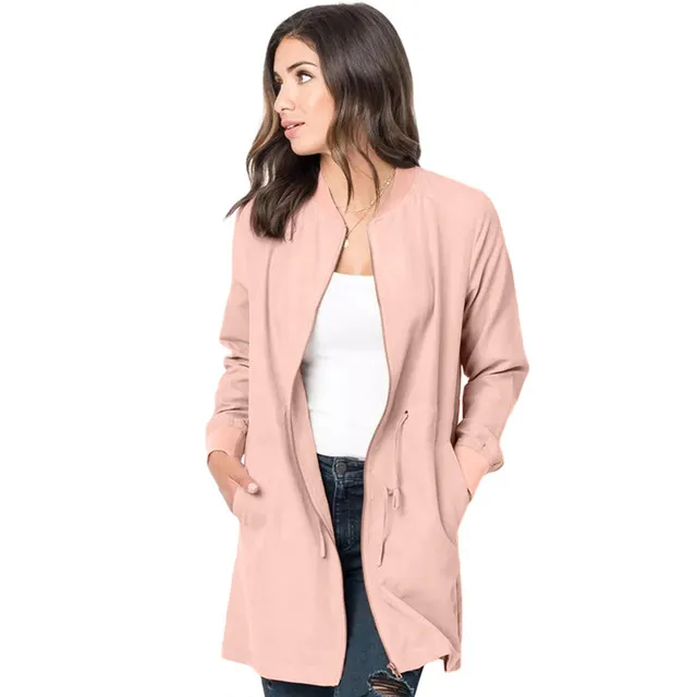 European and American women's new trench coat Pink - Shop at LoveMi