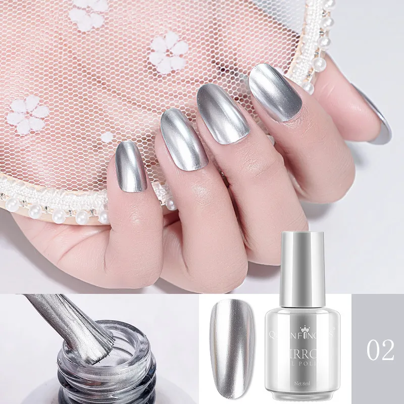 Mirror Nail Polish - Silver3Pcs