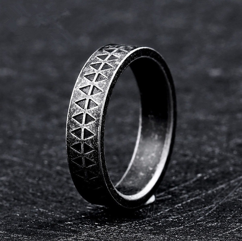 Punk Gothic Titanium Stainless Steel Men's Ring