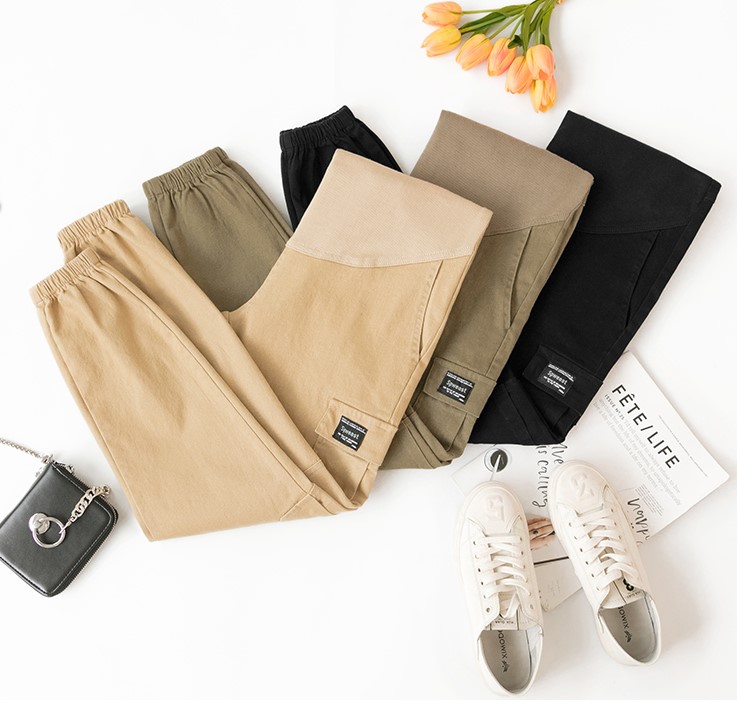 High-waisted small-foot pants