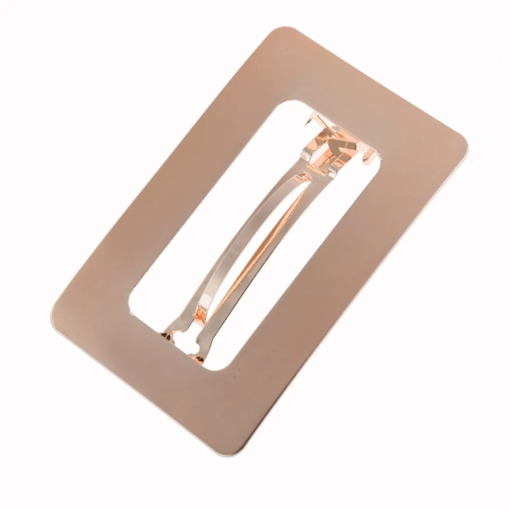 Metal Geometry Square Hair Clips - Rose Gold