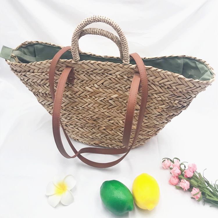 Straw+Polyester Bag Fashion Leisure Straw Bag