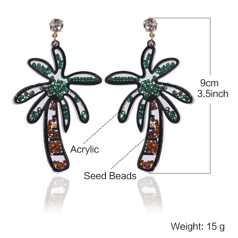Coconut tree stud earrings jewelry