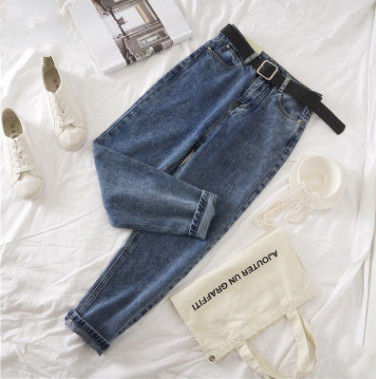 Slim high waist radish pants Blue - Shop at LoveMi