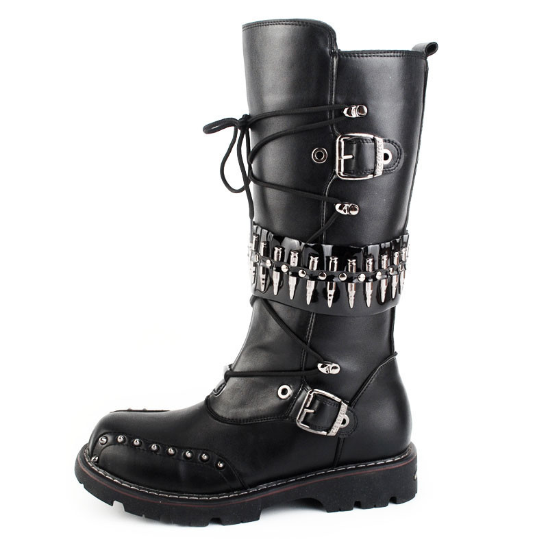 Punk motorcycle boots
