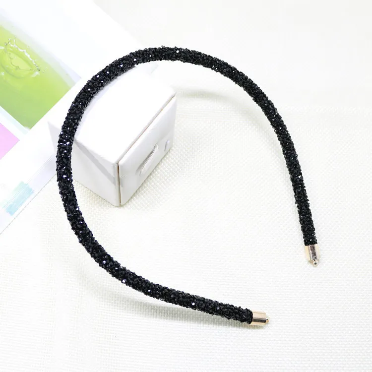 Fine flash diamond hairband with diamond - Black