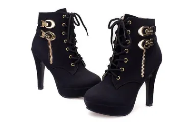 Platform Platform Stiletto Boots Black - Shop at LoveMi