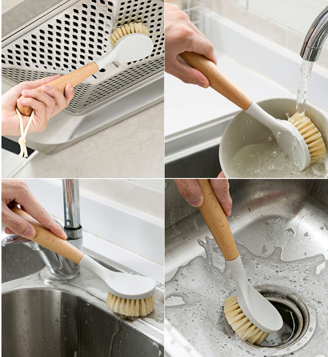 Kitchen non-stick pan decontamination cleaning pot brush