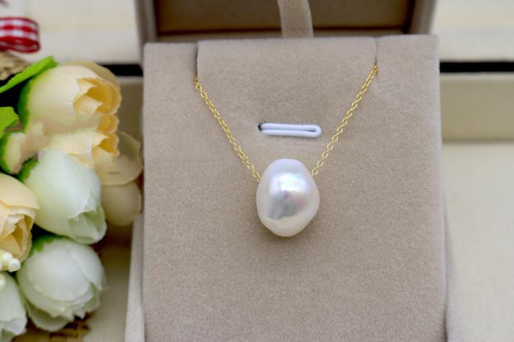 13mm Large Shaped Baroque Pearl Pendant Earring Set — foto 4