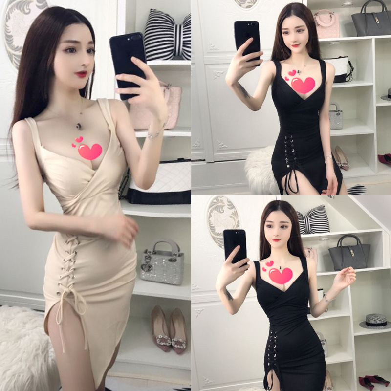 Halter strap irregular buttock dress