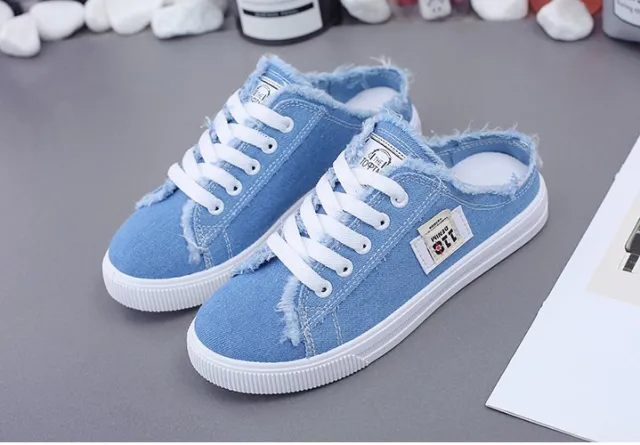 SLIDES Modische und bequeme Canvas Sneakers Blue - Shop at LoveMi