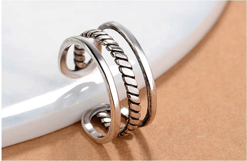 New Fashion 925 Silver Plate Three Layers Rings