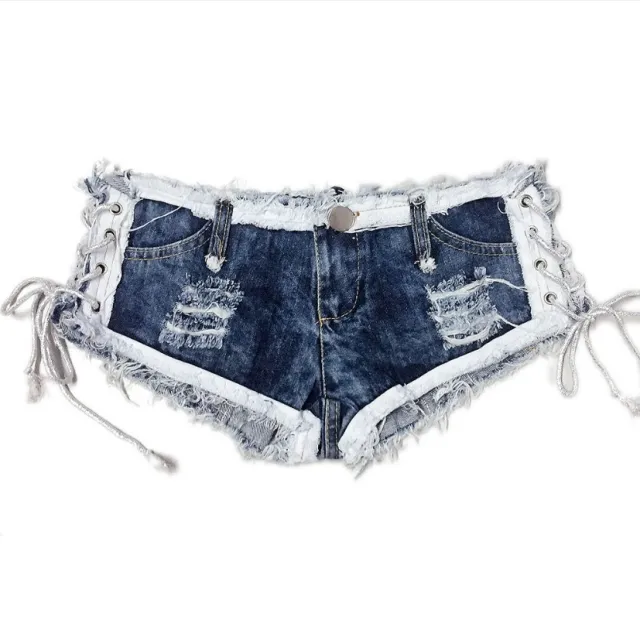 Ripped Micro Jean Shorts Blue - Shop at LoveMi