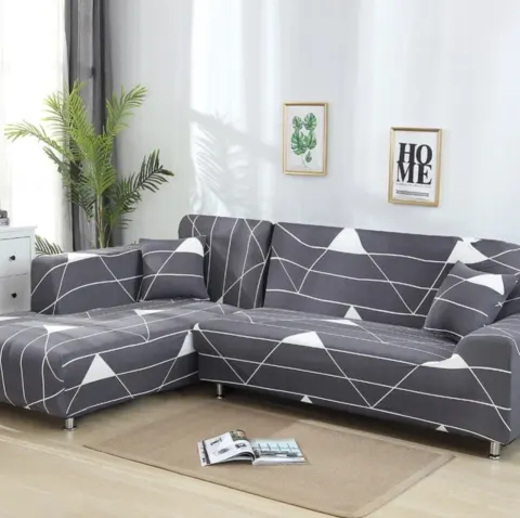 L Shaped Sofa Cover Stretch Sectional Couch Set