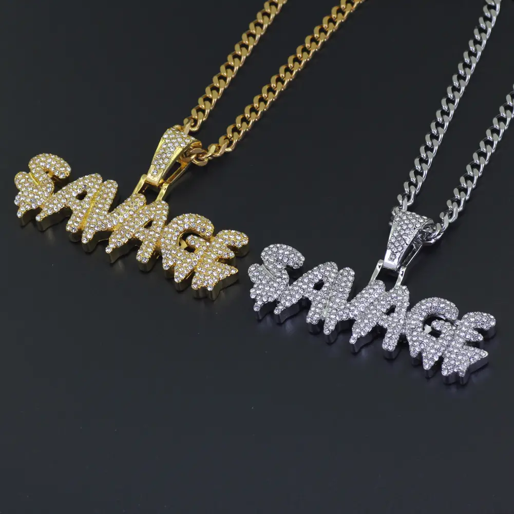 Shiny Wild Letter Ice Necklace