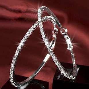 Exaggerated diamond big circle hip-hop nightclub earrings