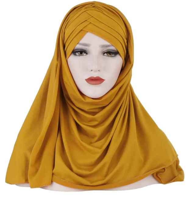 Muslim Lady Fashion Patch Hijab Yellow - Shop at LoveMi