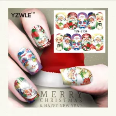 Red snowflake deer snowman nail sticker - Yzw2134 - View 1