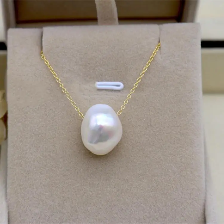 13mm Large Shaped Baroque Pearl Pendant Earring