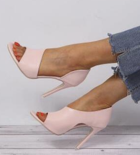 High heel hollow sandals Pink - Shop at LoveMi