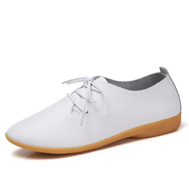 Little white shoes women flat British style White - Shop at LoveMi