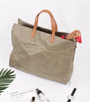 Stylish and eco friendly paper handbags and checked bags Green - Shop at LoveMi