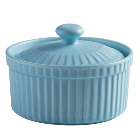 New Nordic style ceramic baking bowl with lid Blue - Shop at LoveMi