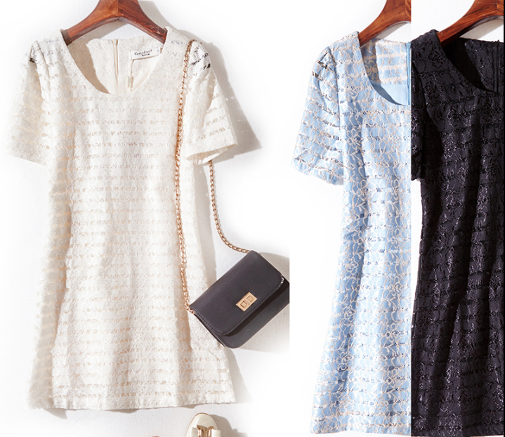 Short sleeve lace dress