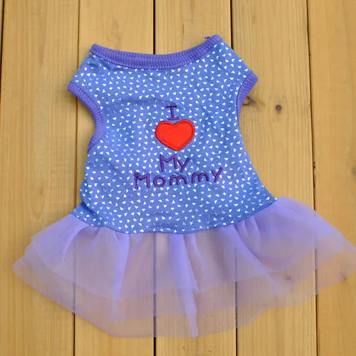 Pet puppy clothes with embroidery Purple - Shop at LoveMi
