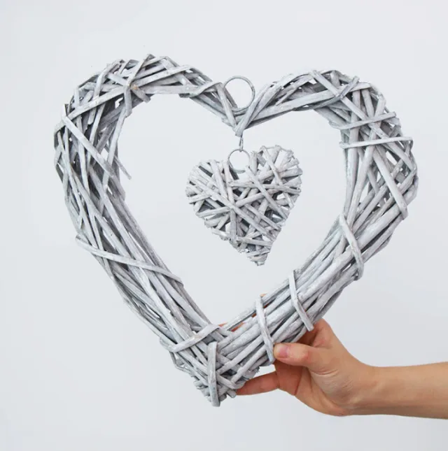 hanging hearts gray white artificial wreaths Grey Heart - Shop at LoveMi