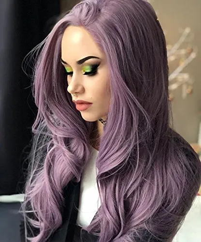 Large wavy long hair wig Purple - Shop at LoveMi