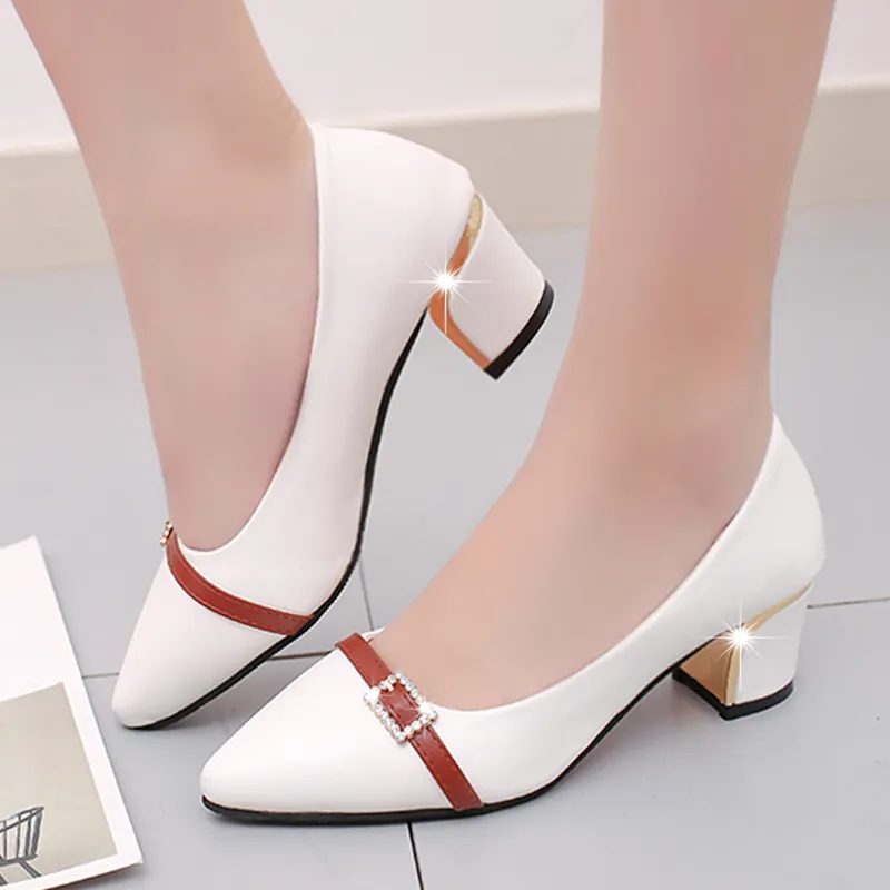 Women's Block Heel Sandals - White