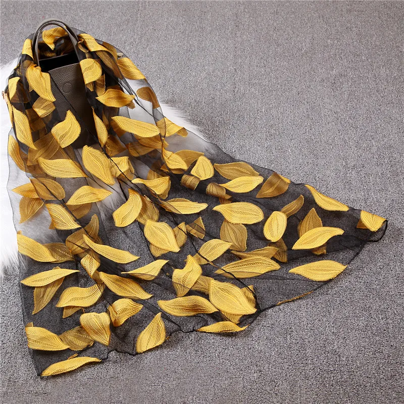 Organza cut scarf - Yellow